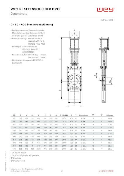 DP mit pneumatischem Zylinder