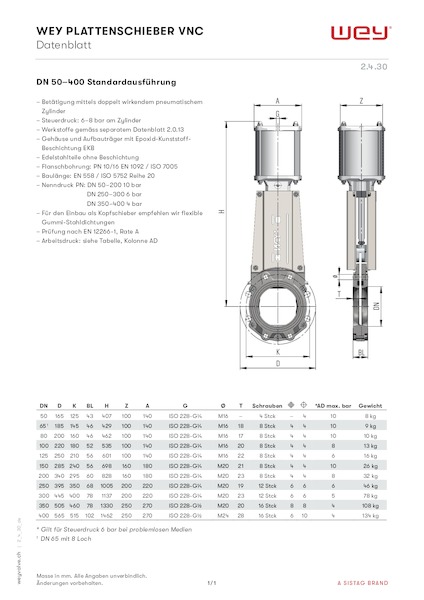 VN mit pneumatischem Zylinder