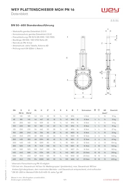 MG mit hydraulischem Zylinder PN 16