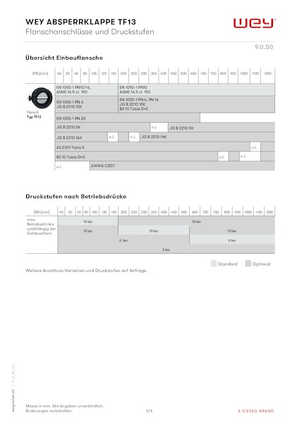Flanschanschlüsse und Druckstufen