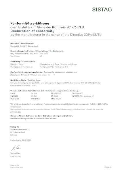 Konformitätserklärung DGRL