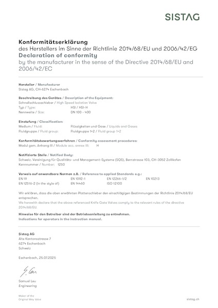 Konformitätserklärung DGRL