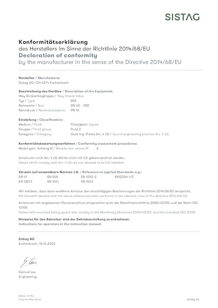 Konformitätserklärung DGRL