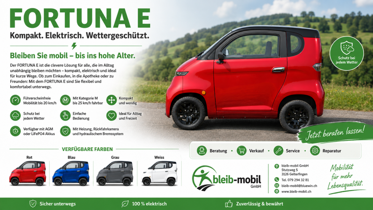 Flyer FORTUNA E, neue Farben