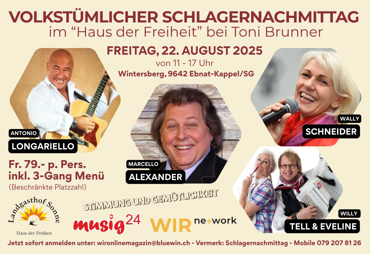 Schlagernachmittag bei Toni Brunner im Haus der Freiheit - WAISCH