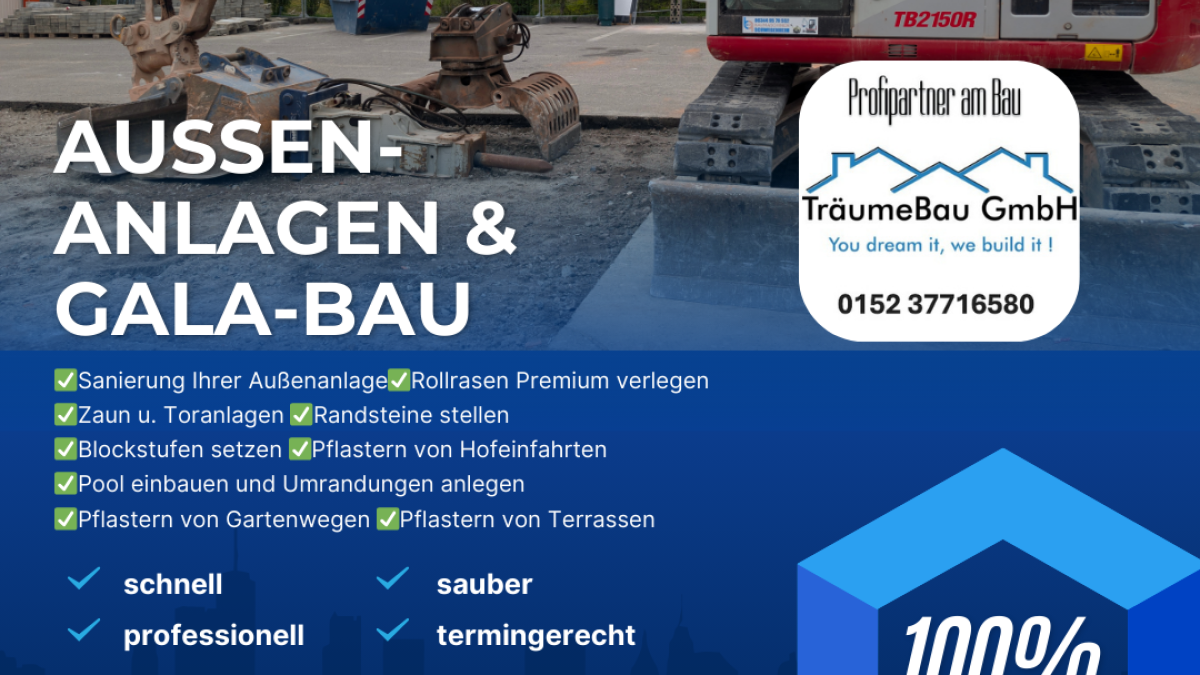 TräumeBau GmbH - Abbruch, Tiefbau & Außenanlagen aus einer Hand. Sowie Kellersanierung im Außenbereich.