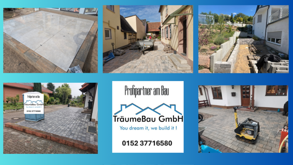 Neu gestaltete Hofeinfahrt mit hochwertigen Pflastersteinen durch die TräumeBau GmbH.