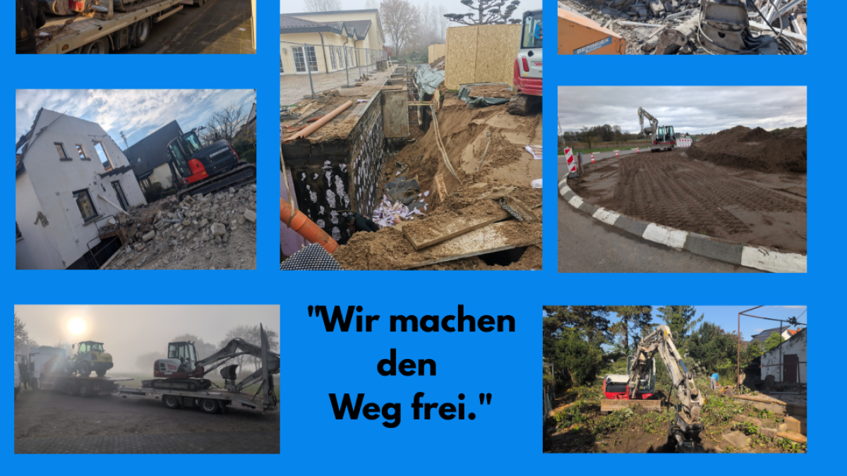 Geländeregulierung und Bodenverbesserung als Vorbereitung für das Fundament.