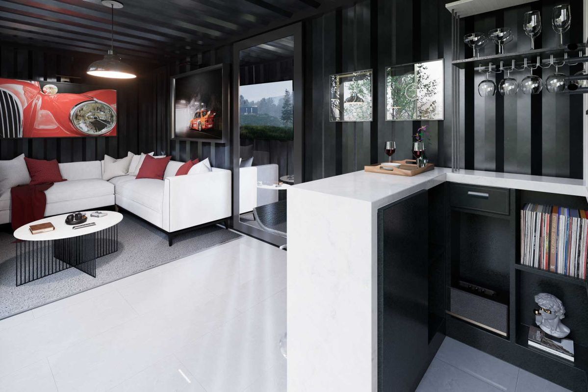 Rendering einer Container-Mancave