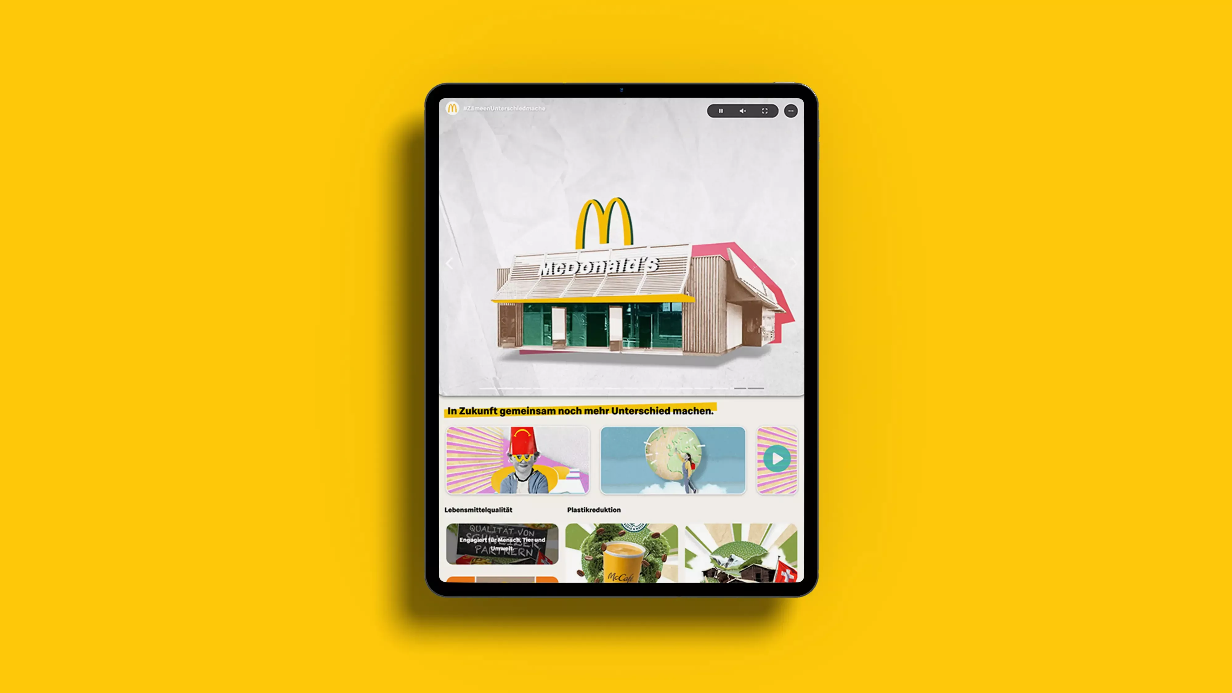 McDonald's Videoplattform auf mobilen Geräten