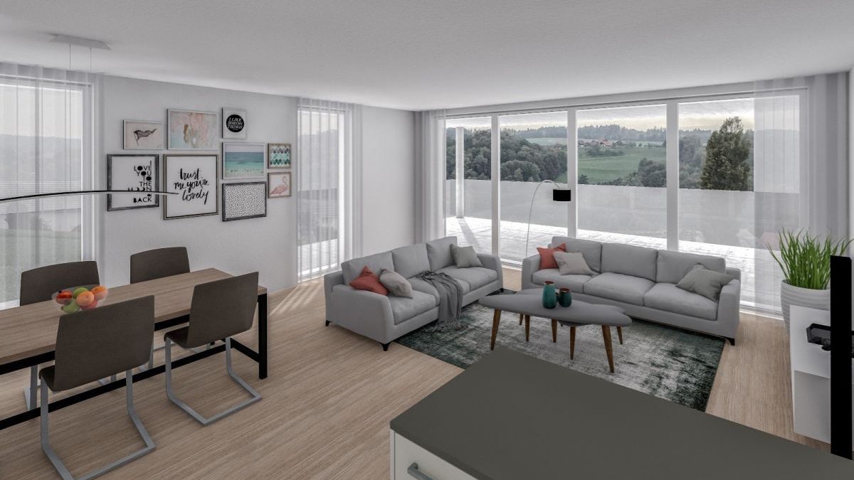 3D-Visualisierung Wohnbereich.