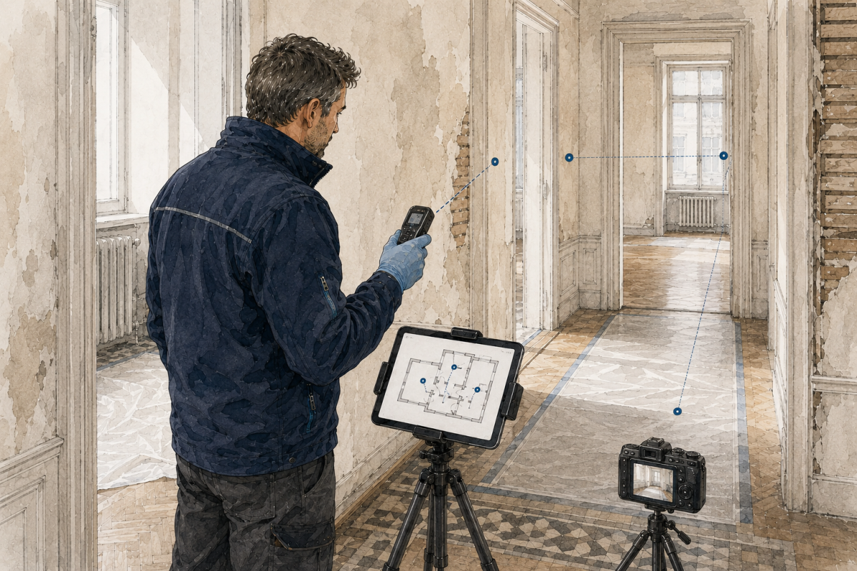 Asbest-Check vor Umbau oder Sanierung: polluASPEKT prüft relevante Bauteile und dokumentiert Funds..