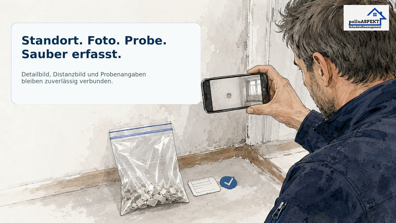Das Video zeigt, wie ROSI die Gebäudeschadstoffdiagnostik von der Probenahme vor Ort über die stru..