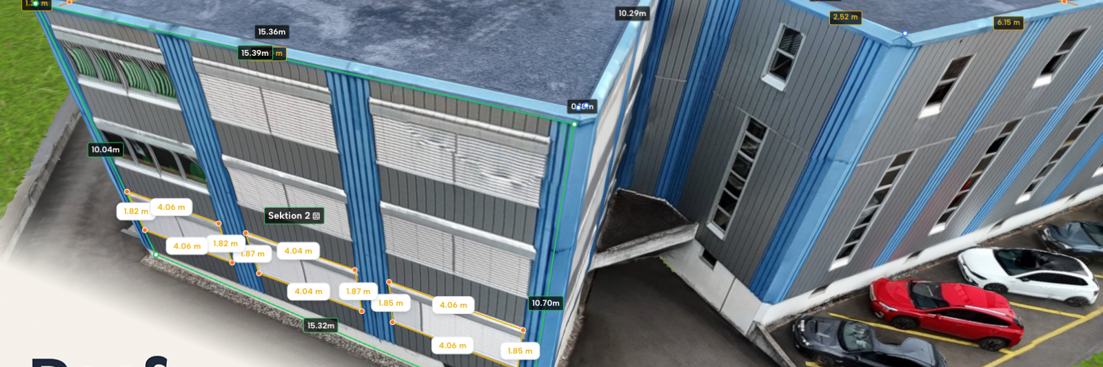 Roofy-Dach vermessen. Ohne aufs Dach zu steigen Background