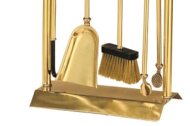 Kaminbesteck, Messing, 4-teilig