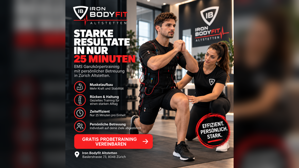 EMS Training in Zürich Altstetten: Effizientes Ganzkörpertraining in nur 25 Minuten bei Iron Bodyfit - WAiSCH
